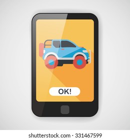 Transportation Sports Utility Vehicle flat icon with long shadow,eps10