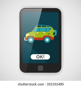 Transportation Sports Utility Vehicle flat icon with long shadow,eps10