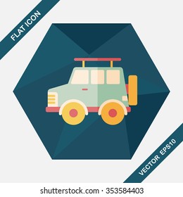Transportation Sports Utility Vehicle flat icon with long shadow,eps10