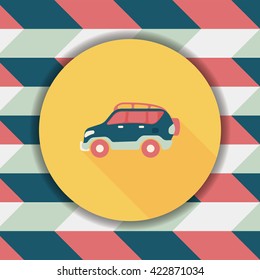 Transportation Sports Utility Vehicle flat icon with long shadow,eps10