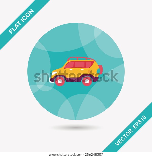 Transportation Sports Utility Vehicle flat\
icon with long\
shadow,eps10