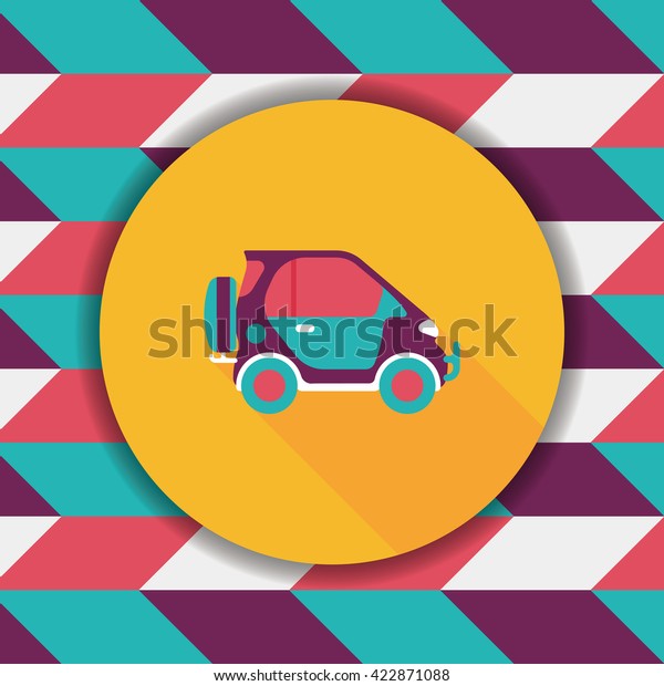 Transportation Sports Utility Vehicle flat
icon with long
shadow,eps10