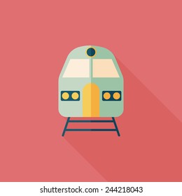 Transportation subway flat icon with long shadow,eps10