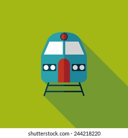 Transportation subway flat icon with long shadow,eps10