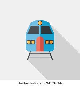 Transportation subway flat icon with long shadow,eps10