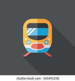 Transportation subway flat icon with long shadow,eps10