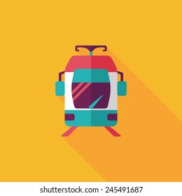 Transportation subway flat icon with long shadow,eps10