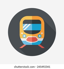 Transportation subway flat icon with long shadow,eps10