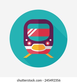 Transportation subway flat icon with long shadow,eps10
