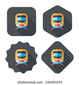 Transportation subway flat icon with long shadow,eps10