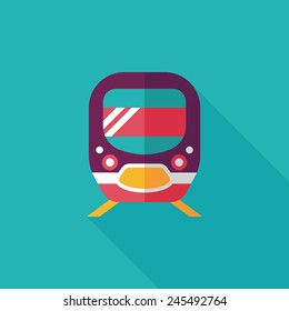 Transportation subway flat icon with long shadow,eps10