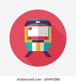 Transportation subway flat icon with long shadow,eps10