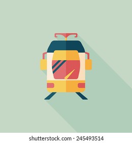 Transportation subway flat icon with long shadow,eps10