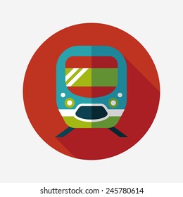 Transportation subway flat icon with long shadow,eps10