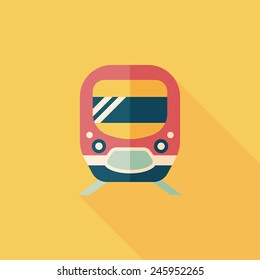Transportation subway flat icon with long shadow,eps10