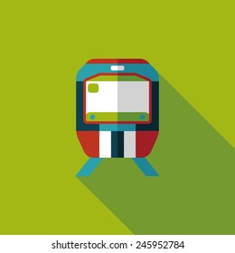 Transportation subway flat icon with long shadow,eps10