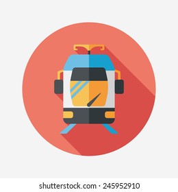 Transportation subway flat icon with long shadow,eps10