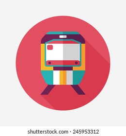 Transportation subway flat icon with long shadow,eps10