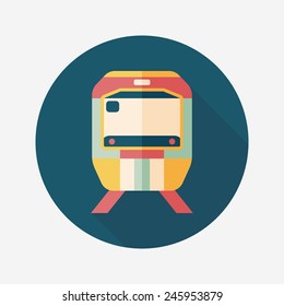 Transportation subway flat icon with long shadow,eps10
