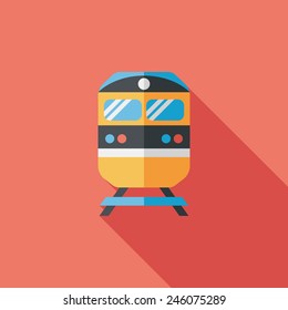 Transportation subway flat icon with long shadow,eps10