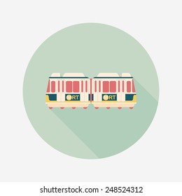 Transportation subway flat icon with long shadow,eps10