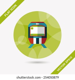 Transportation subway flat icon with long shadow,eps10