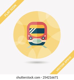 Transportation subway flat icon with long shadow,eps10
