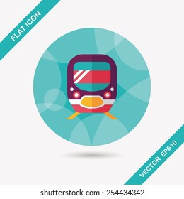 Transportation subway flat icon with long shadow,eps10