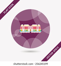 Transportation subway flat icon with long shadow,eps10