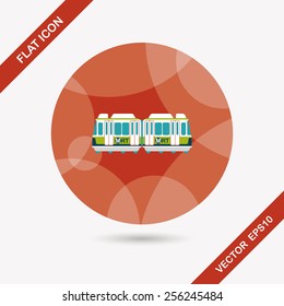 Transportation subway flat icon with long shadow,eps10