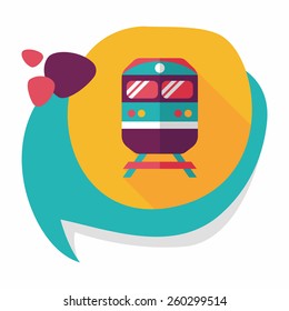Transportation subway flat icon with long shadow,eps10