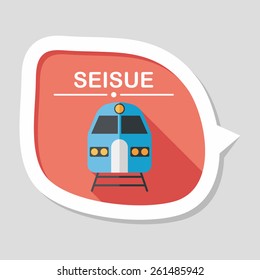 Transportation subway flat icon with long shadow,eps10