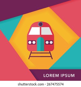 Transportation subway flat icon with long shadow,eps10