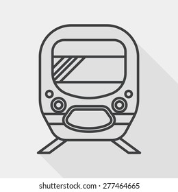 Transportation subway flat icon with long shadow, line icon