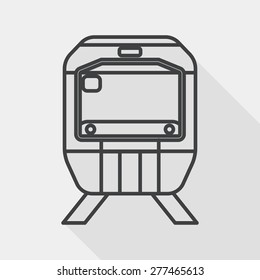 Transportation subway flat icon with long shadow, line icon
