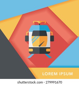 Transportation subway flat icon with long shadow,eps10