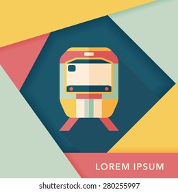 Transportation subway flat icon with long shadow,eps10