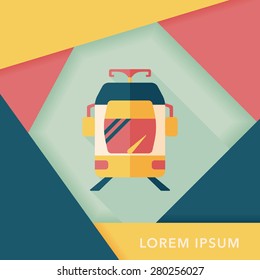 Transportation subway flat icon with long shadow,eps10