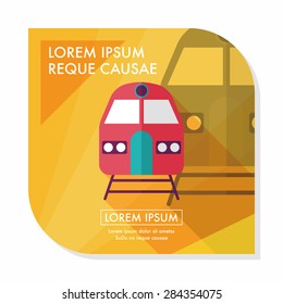 Transportation subway flat icon with long shadow,eps10