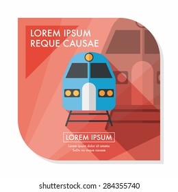 Transportation subway flat icon with long shadow,eps10