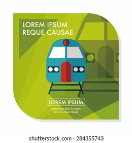Transportation subway flat icon with long shadow,eps10