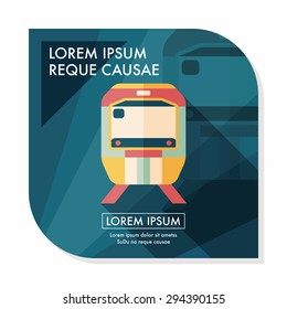 Transportation subway flat icon with long shadow,eps10