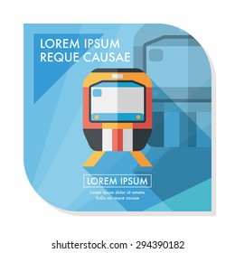 Transportation subway flat icon with long shadow,eps10