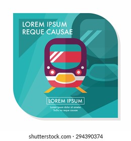 Transportation subway flat icon with long shadow,eps10