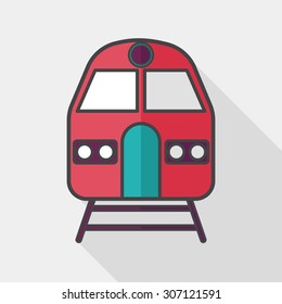 Transportation subway flat icon with long shadow,eps10