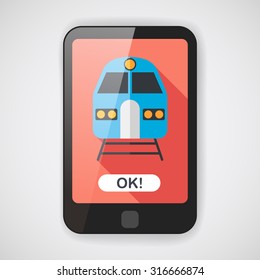 Transportation subway flat icon with long shadow,eps10