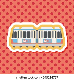 Transportation subway flat icon with long shadow,eps10