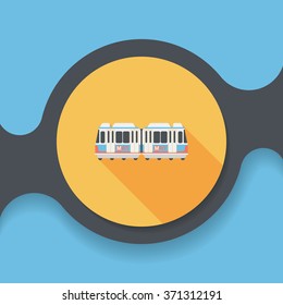 Transportation subway flat icon with long shadow,eps10