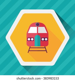 Transportation subway flat icon with long shadow,eps10