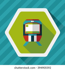 Transportation subway flat icon with long shadow,eps10